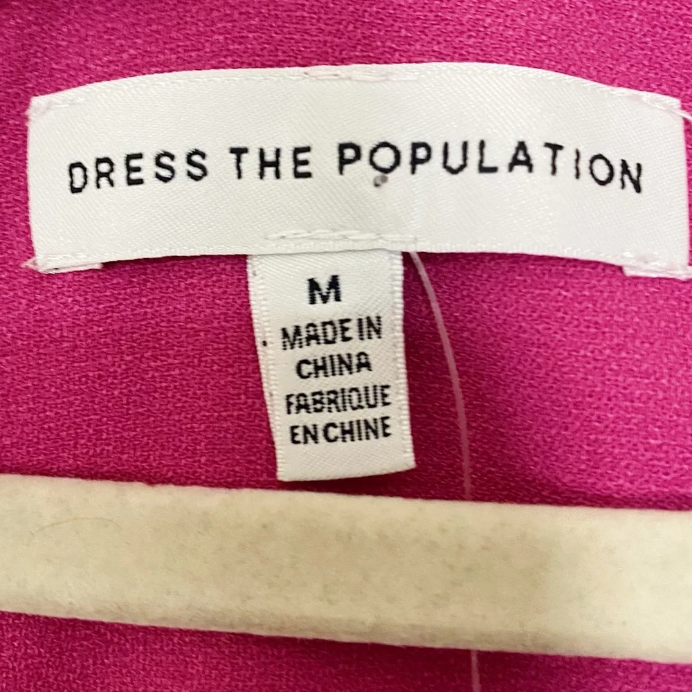 Dress the Population Pink Hibiscus Monroe Side Slit Formal Gown Size Medium - Picture 5 of 6